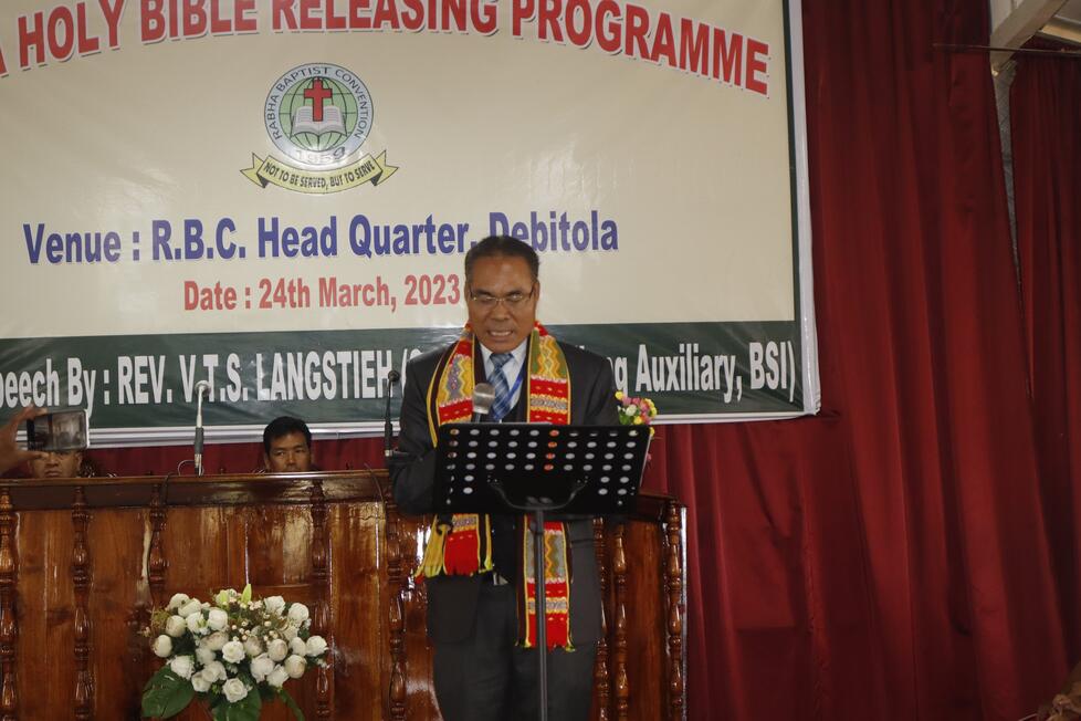 Giving report of The Rabha Holy Bible Translation